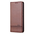 For Samsung Galaxy S23 FE 5G AZNS Magnetic Calf Texture Flip Leather Phone Case(Dark Brown)