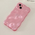 For iPhone 15 Wave Bubbles TPU Phone Case(Pearlescent Pink)