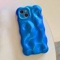 For iPhone 15 Wave Bubbles TPU Phone Case(Blue)
