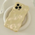 For iPhone 15 Wave Bubbles TPU Phone Case(Pearlescent Yellow)