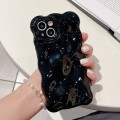 For iPhone 15 Wave Bubbles TPU Phone Case(Pearlescent Black)