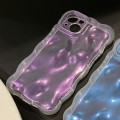 For iPhone 15 Wave Bubbles TPU Phone Case(Clear Glitter Pink)