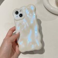 For iPhone 15 Plus Wave Bubbles TPU Phone Case(Glitter Blue)