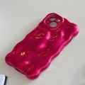 For iPhone 15 Plus Wave Bubbles TPU Phone Case(Red)