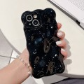 For iPhone 15 Pro Max Wave Bubbles TPU Phone Case(Pearlescent Black)