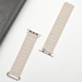 For Apple Watch Ultra 49mm Reverse Buckle Magnetic Silicone Watch Band(Silver Buckle Starlight)