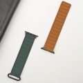 For Apple Watch Ultra 49mm Reverse Buckle Magnetic Silicone Watch Band(Black Buckle Green Brown)