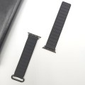 For Apple Watch Ultra 49mm Reverse Buckle Magnetic Silicone Watch Band(Black Buckle Black Brown)