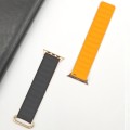 For Apple Watch Ultra 49mm Reverse Buckle Magnetic Silicone Watch Band(Rose Buckle Black Orange)