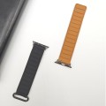 For Apple Watch 8 41mm Reverse Buckle Magnetic Silicone Watch Band(Black Buckle Black Brown)