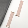 For Apple Watch 8 41mm Reverse Buckle Magnetic Silicone Watch Band(Rose Buckle Pink)