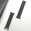 For Apple Watch 8 45mm  Reverse Buckle Magnetic Silicone Watch Band(Black Buckle Black Brown)