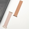 For Apple Watch 8 45mm  Reverse Buckle Magnetic Silicone Watch Band(Rose Buckle Pink)