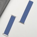 For Apple Watch 7 45mm Reverse Buckle Magnetic Silicone Watch Band(Silver Buckle Blue)