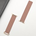 For Apple Watch 7 45mm Reverse Buckle Magnetic Silicone Watch Band(Rose Buckle Rouge)