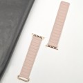 For Apple Watch 7 45mm Reverse Buckle Magnetic Silicone Watch Band(Rose Buckle Pink)