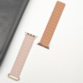 For Apple Watch 7 45mm Reverse Buckle Magnetic Silicone Watch Band(Rose Buckle Pink)