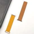 For Apple Watch 7 45mm Reverse Buckle Magnetic Silicone Watch Band(Rose Buckle Poppy Brown)