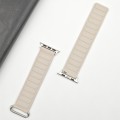 For Apple Watch SE 2022 40mm Reverse Buckle Magnetic Silicone Watch Band(Silver Buckle Starlight)