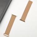 For Apple Watch 6 40mm Reverse Buckle Magnetic Silicone Watch Band(Rose Buckle Milk Apricot)