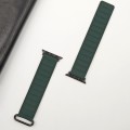 For Apple Watch 3 38mm Reverse Buckle Magnetic Silicone Watch Band(Black Buckle Green Brown)