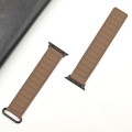 For Apple Watch Ultra 2 49mm Reverse Buckle Magnetic Silicone Watch Band(Black Buckle Coffee)