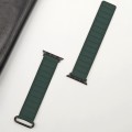 For Apple Watch Ultra 2 49mm Reverse Buckle Magnetic Silicone Watch Band(Black Buckle Green Brown)