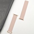 For Apple Watch 9 41mm Reverse Buckle Magnetic Silicone Watch Band(Rose Buckle Pink)