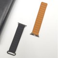 For Apple Watch SE 2023 44mm Reverse Buckle Magnetic Silicone Watch Band(Black Buckle Black Brown)