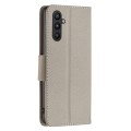 For Samsung Galaxy A34 5G Litchi Texture Pure Color Flip Leather Phone Case(Grey)