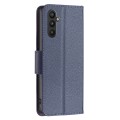 For Samsung Galaxy A34 5G Litchi Texture Pure Color Flip Leather Phone Case(Blue)