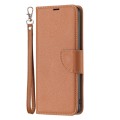 For Samsung Galaxy S24+ 5G Litchi Texture Pure Color Flip Leather Phone Case(Brown)