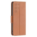 For Samsung Galaxy S24 Ultra 5G Litchi Texture Pure Color Flip Leather Phone Case(Brown)