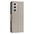 For Samsung Galaxy S24 5G Litchi Texture Pure Color Flip Leather Phone Case(Grey)