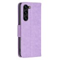 For Samsung Galaxy S24+ 5G Embossing Two Butterflies Pattern Leather Phone Case(Purple)