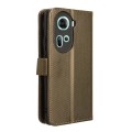 For OPPO Reno11 5G Global Diamond Texture Leather Phone Case(Brown)