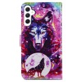 For Samsung Galaxy A25 5G Colored Drawing Leather Phone Case(Wolf Totem)