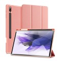 For Samsung Galaxy Tab S9+ DUX DUCIS Domo Series Cloth Texture Magnetic Leather Tablet Case(Pink)
