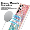 For Samsung Galaxy S22 Ultra 5G Marble Pattern Dual-side IMD Magsafe TPU Phone Case(Colorful Scales)