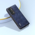 For Honor Magic VS2 ABEEL Weave Plaid PU Phone Case(Blue)