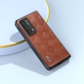 For Honor Magic VS2 ABEEL Weave Plaid PU Phone Case(Brown)