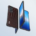 For Honor Magic VS2 ABEEL Genuine Leather Crocodile Pattern Black Edge Phone Case(Coffee)