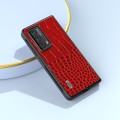 For Honor Magic VS2 ABEEL Genuine Leather Crocodile Pattern Black Edge Phone Case(Red)
