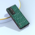 For Honor Magic VS2 ABEEL Genuine Leather Canopy Black Edge Phone Case(Green)