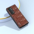 For Honor Magic VS2 ABEEL Genuine Leather Canopy Black Edge Phone Case(Brown)