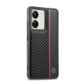 For Xiaomi Redmi 13C / Poco C65 LC.IMEEKE 3 in 1 Carbon Fiber Texture Shockproof Phone Case(Black)