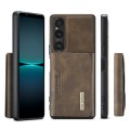 For Sony Xperia 1 V DG.MING M2 Series 3-Fold Multi Card Bag + Magnetic Phone Case(Coffee)