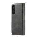 For Sony Xperia 1 V DG.MING Crazy Horse Texture Detachable Magnetic Leather Phone Case(Grey)