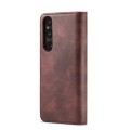 For Sony Xperia 1 V DG.MING Crazy Horse Texture Detachable Magnetic Leather Phone Case(Red)