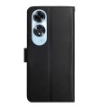 For OPPO A60 4G HT02 Genuine Leather Fingerprint-proof Flip Phone Case(Black)